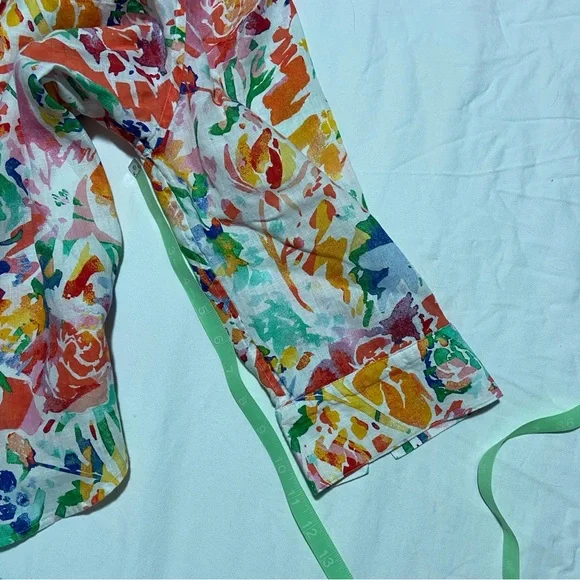 Chico's Colorful Linen Button-Up Blouse - Picture 6 of 7